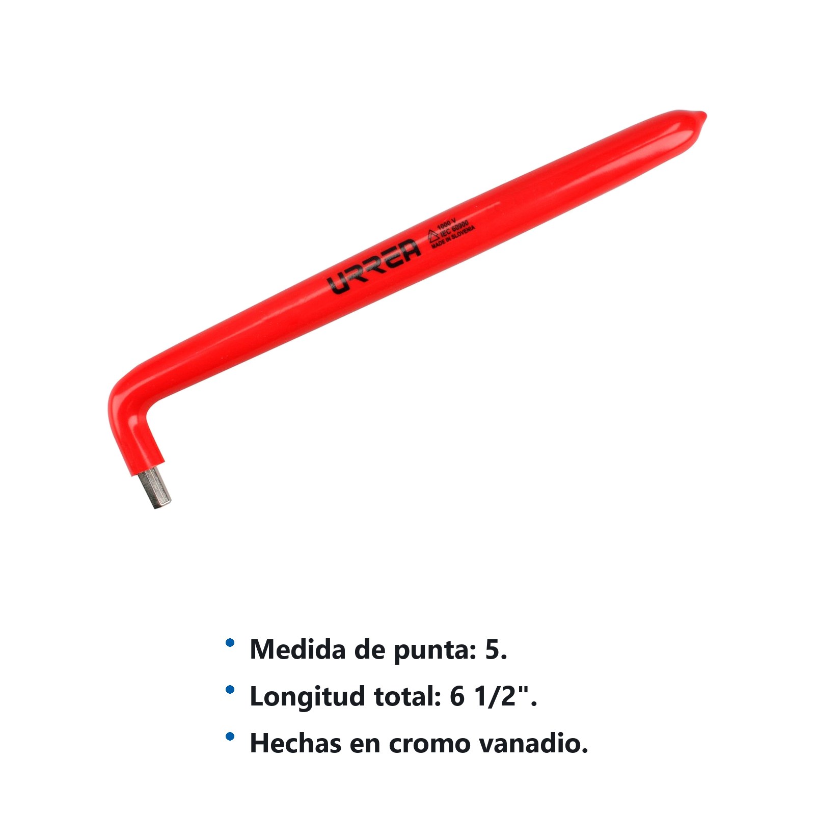 Llave hexagonal tipo L 1000 V métrica de 5 mm Urrea - Imagen 2