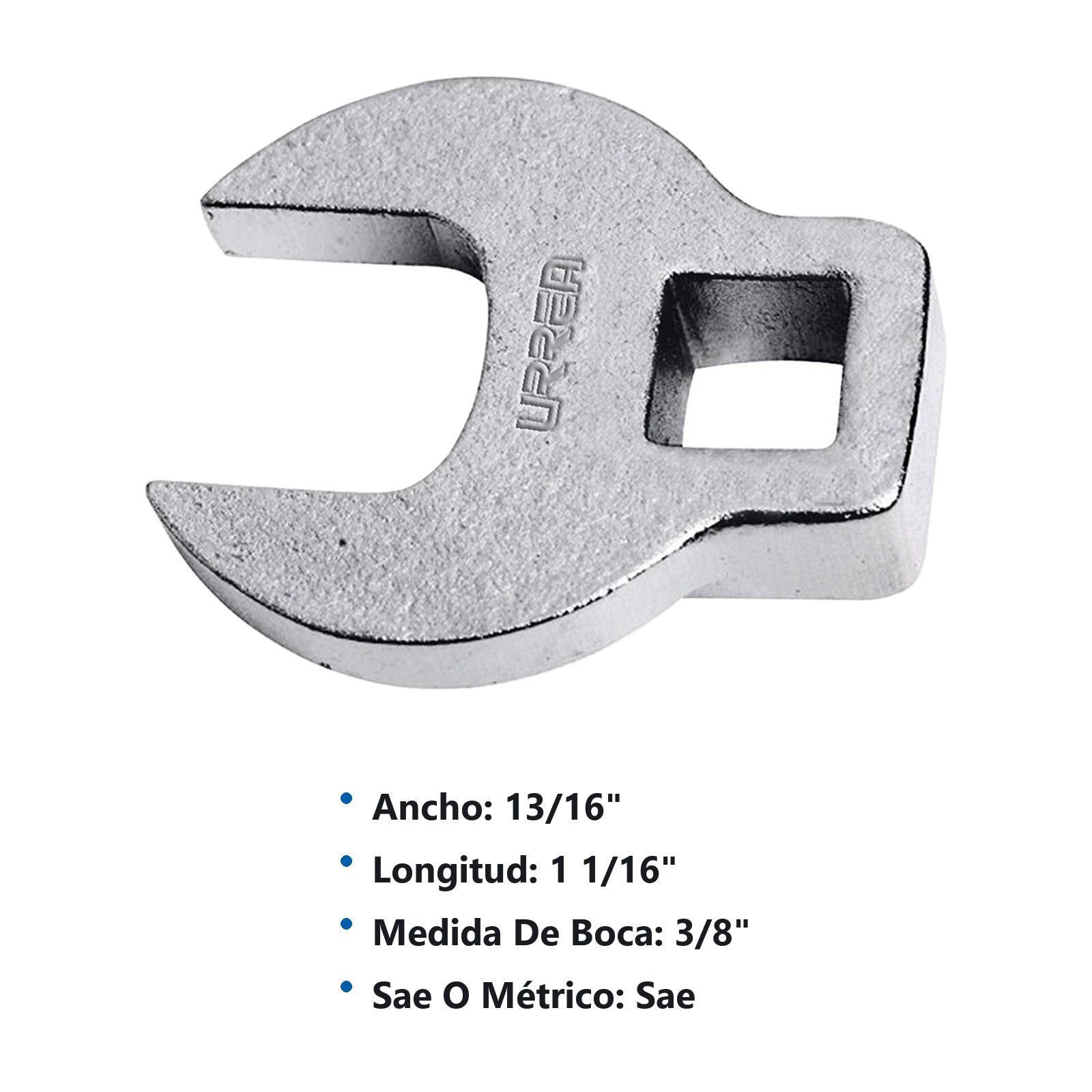 Llave pata de cuervo cuadro de 3/8", en pulgadas, 3/8" Urrea - Imagen 3