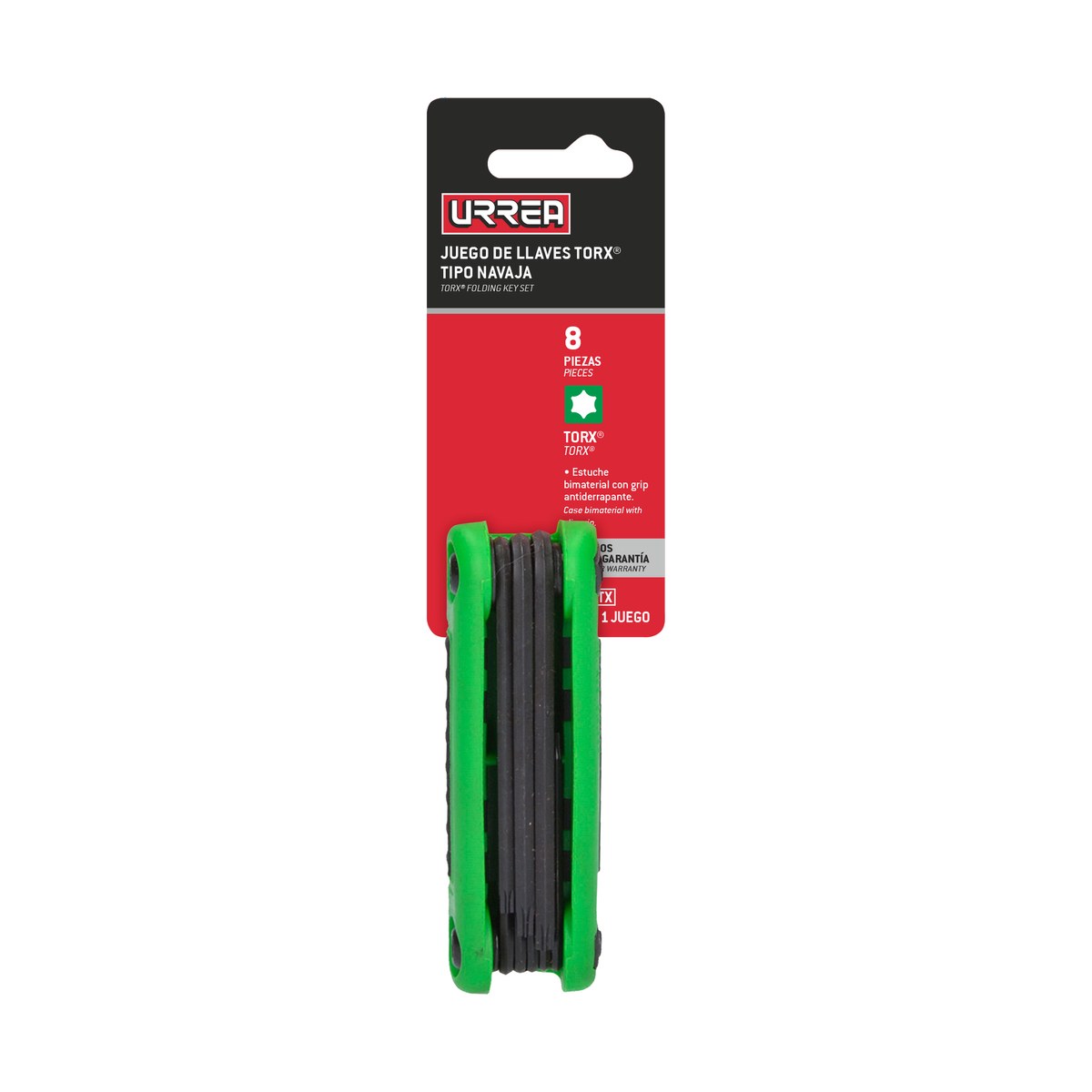 Juego de llaves hexagonales tipo navaja torx T6 a T25 estuche bimaterial, 8 pz Urrea - Imagen 2