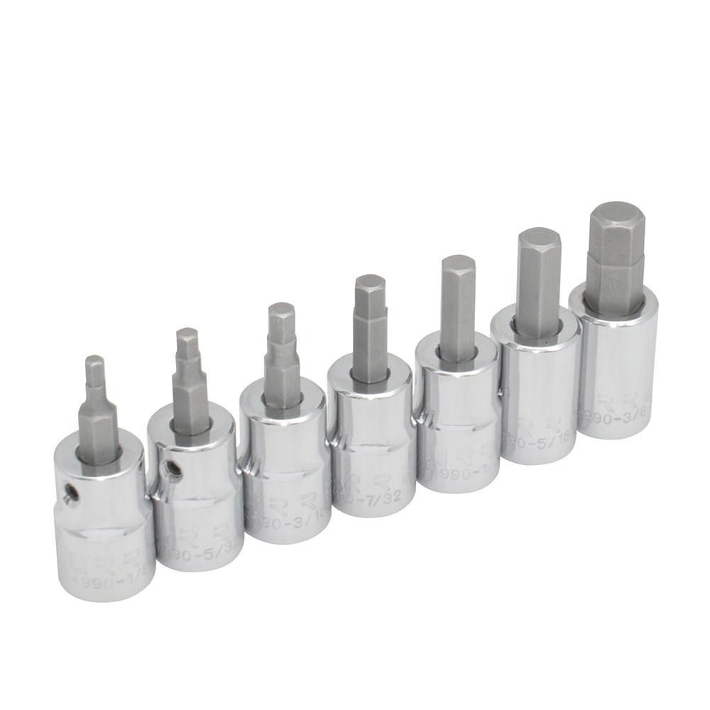Juego de dados punta hexagonal cuadro de 3/8", en pulgadas, 7 piezas Urrea