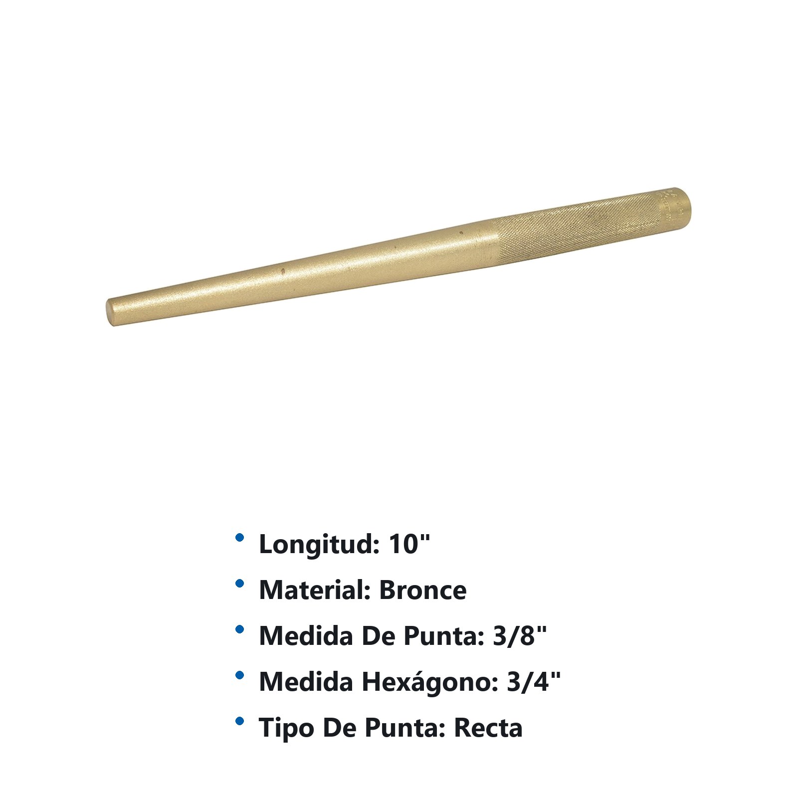 Punzón guía de bronce 3/8", 10" Urrea - Imagen 2