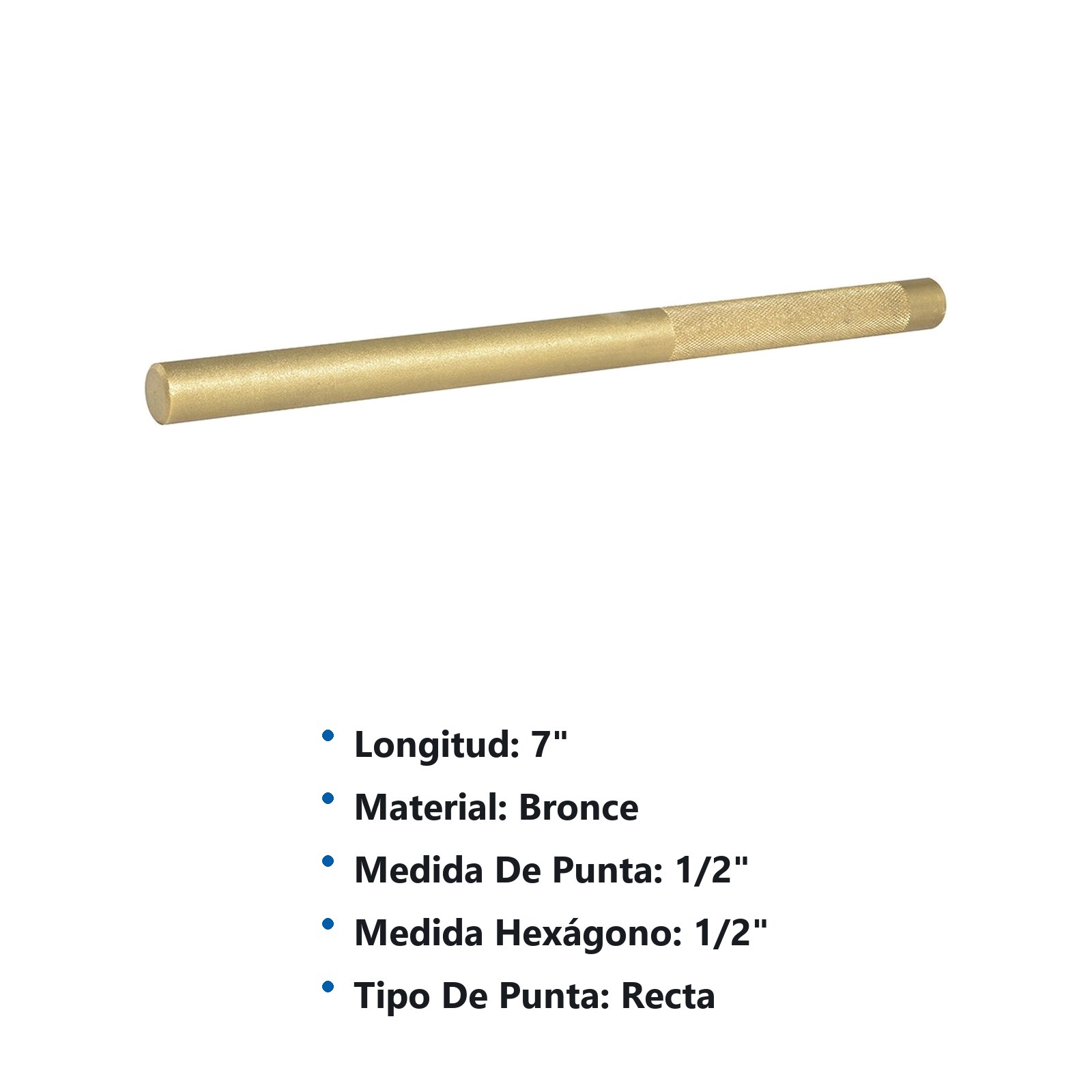 Botador de bronce 1/2", 7" Urrea - Imagen 3
