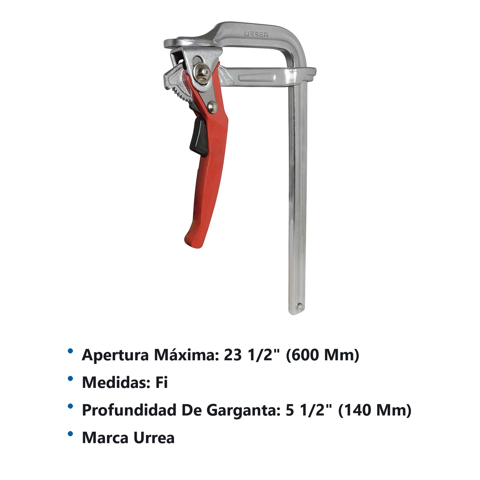 Prensa tipo "F" de 23-1/2" acero al carbón con sistema de matraca Urrea - Imagen 2