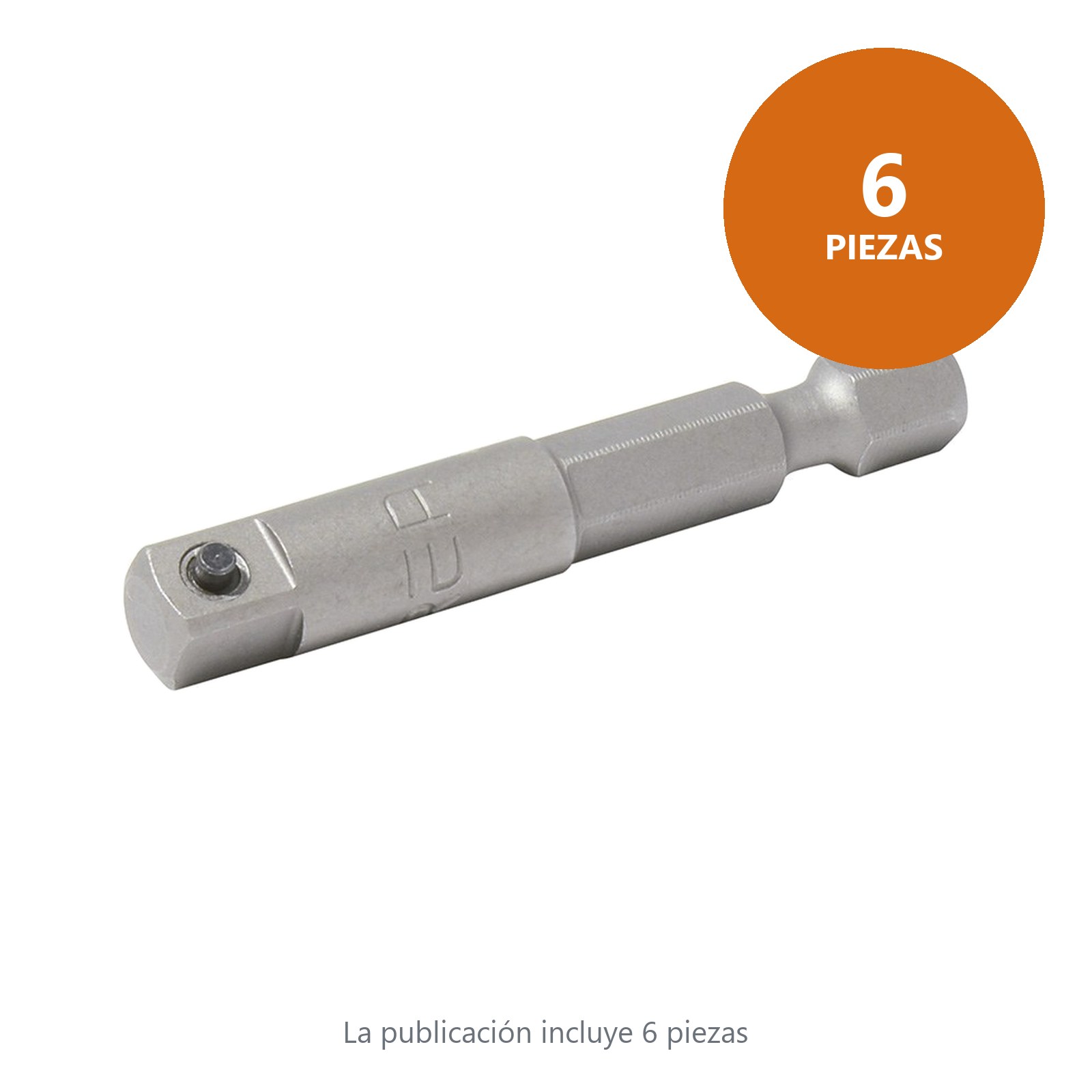 Adaptador con perno para dados cuadro hembra de 1/4", hexágono de 1/4" x 6" Urrea - Imagen 2