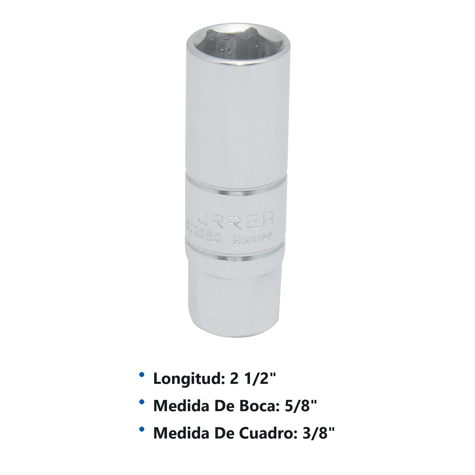 Dado para bujía con neopreno cuadro de 3/8", 5/8" en pulgadas Urrea - Imagen 2