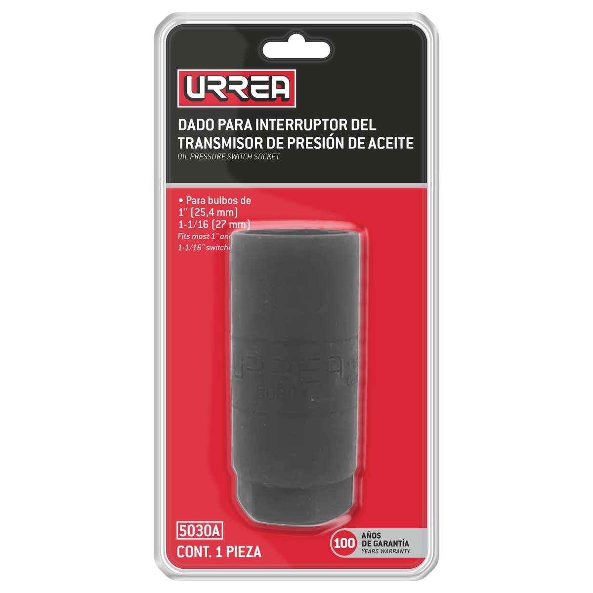 Dado en pulgadas cuadro de 3/8" para remover el medidor aceite Urrea - Imagen 2
