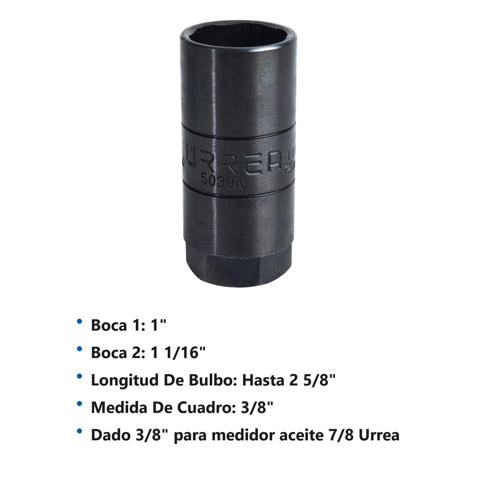 Dado en pulgadas cuadro de 3/8" para remover el medidor aceite Urrea - Imagen 3