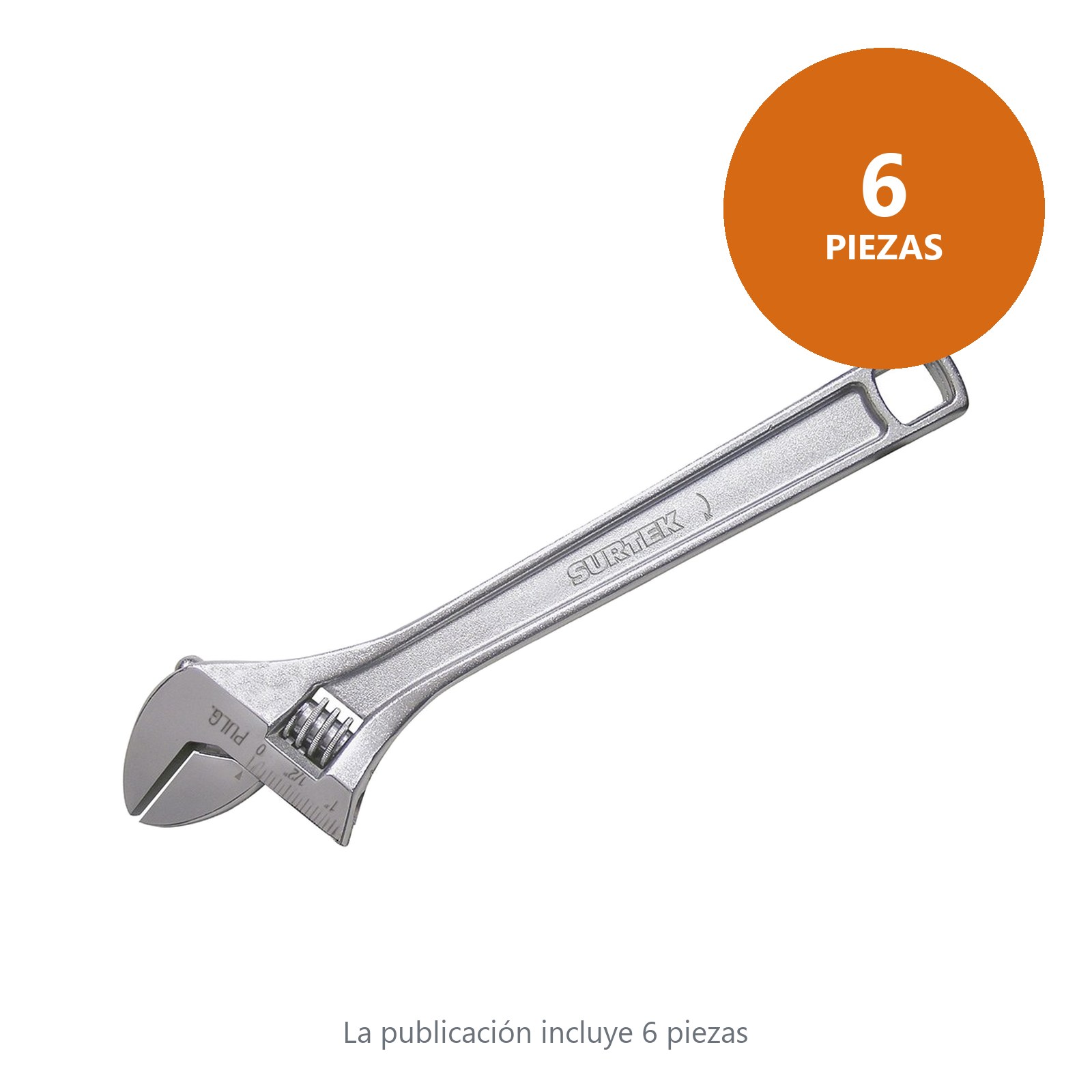 Llave ajustable cromada 8" Surtek - Imagen 2
