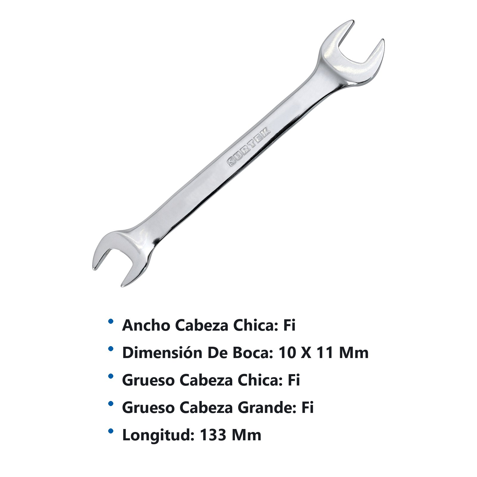 Llave española pulido espejo métrica, 10 x 11mm Surtek - Imagen 3