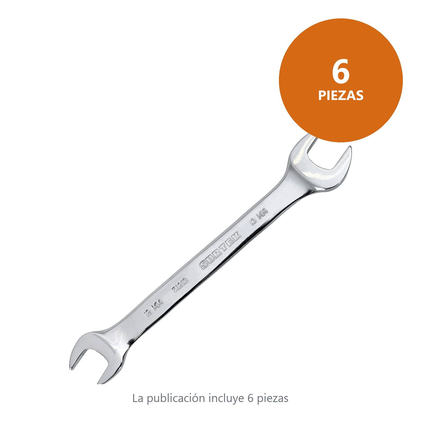Llave española pulido espejo métrica, 12 x 13mm Surtek - Imagen 3