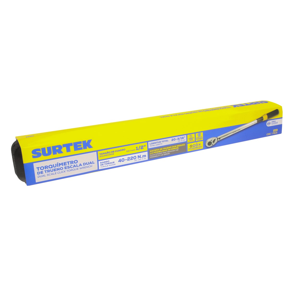 Torquímetro de trueno una escala dual cuadro de 1/2", 40-220 Nm (30-162 ft-lb) Surtek - Imagen 2