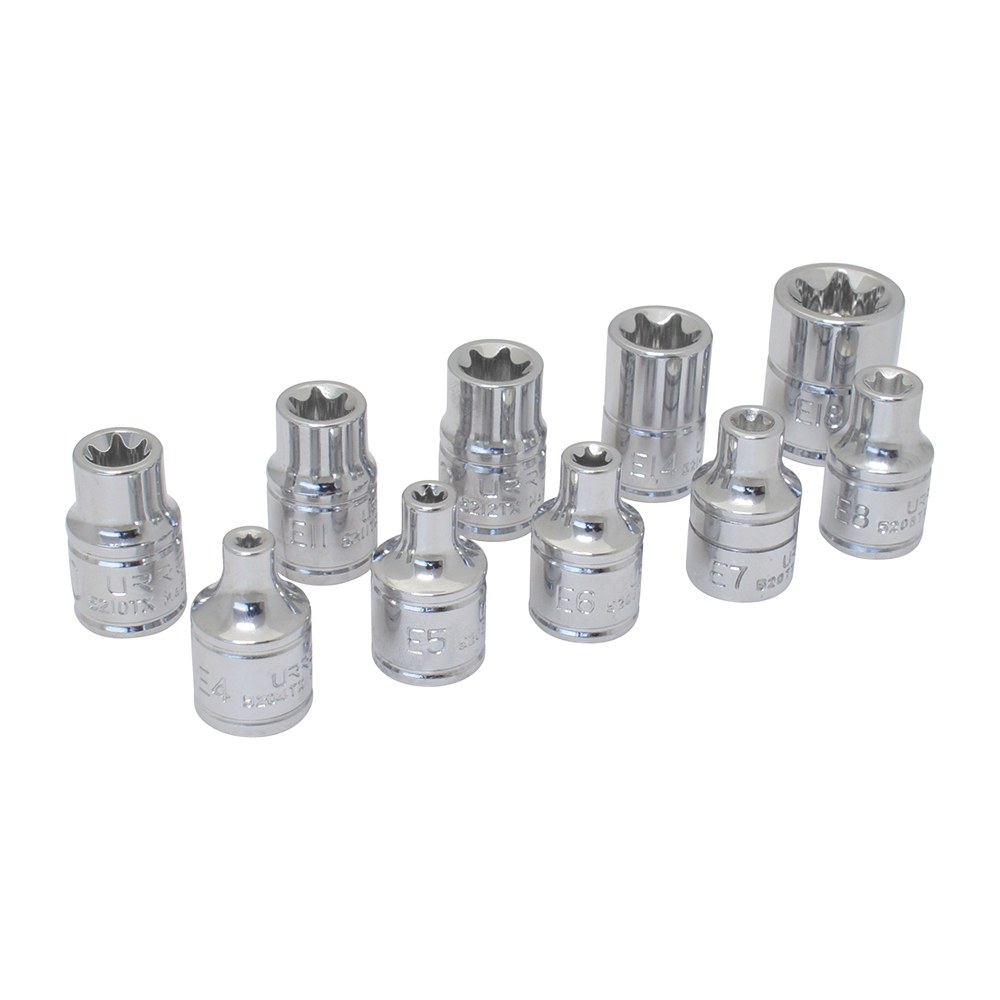 Juego de dados torx hembra cuadro de 3/8", 10 piezas Urrea