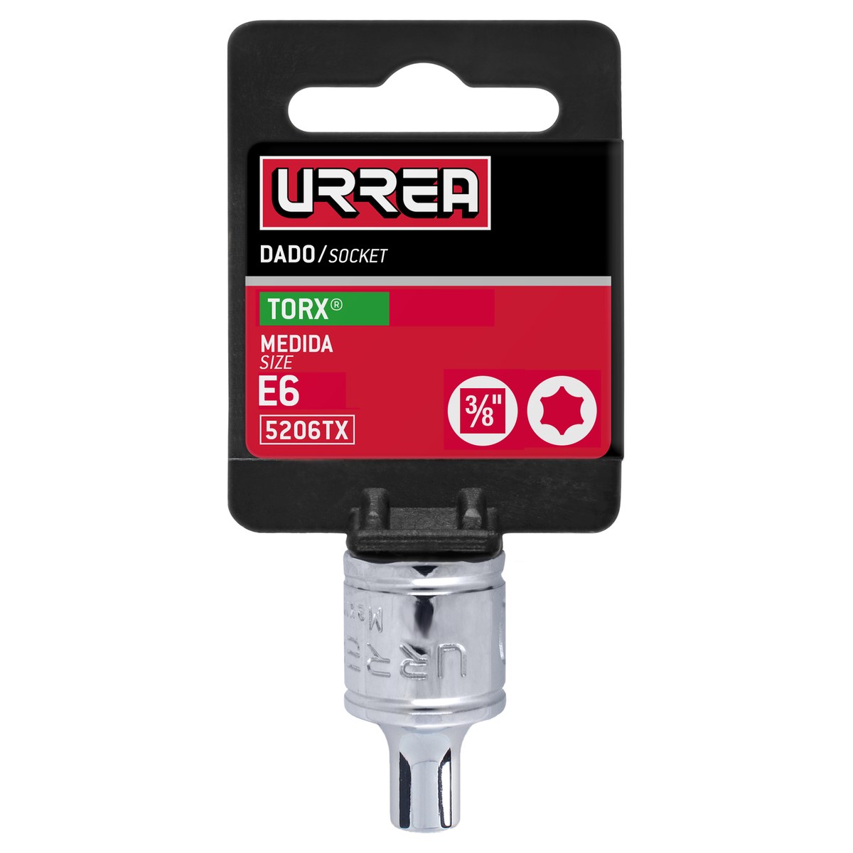 Dado torx hembra cuadro de 3/8", E6 Urrea - Imagen 3