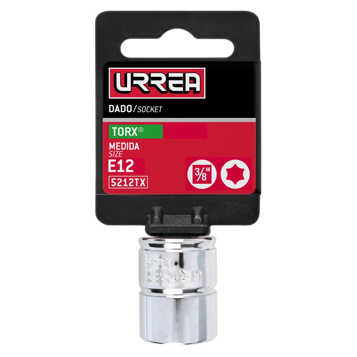 Dado torx hembra cuadro de 3/8", E12 Urrea - Imagen 3