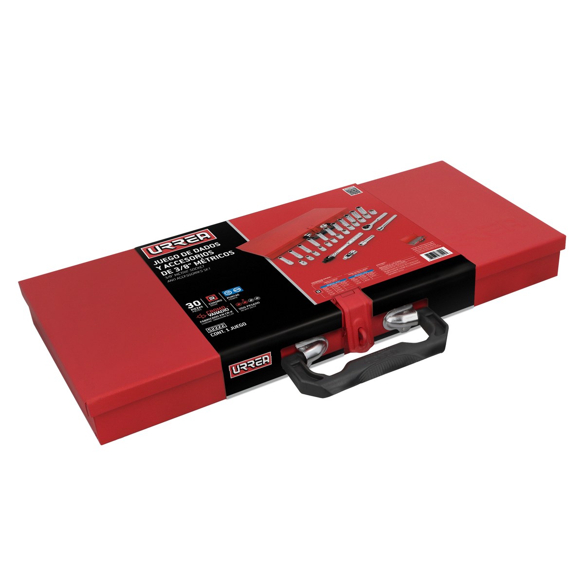 Juego de dados y accesorios cuadro de 3/8" métrico, 30 piezas Urrea - Imagen 2