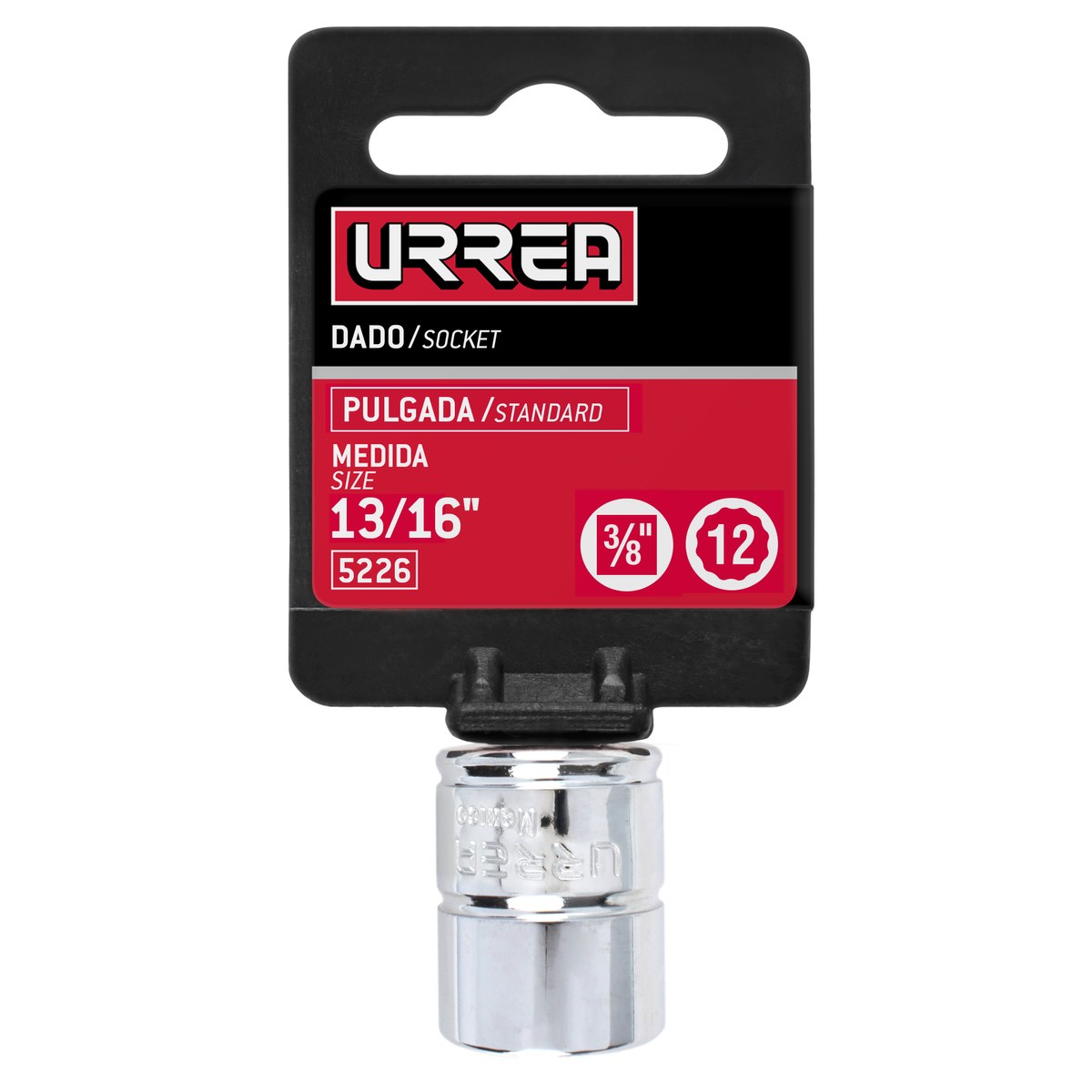 Dado cuadro de 3/8", 12 puntas, en pulgadas, 13/16" Urrea - Imagen 2