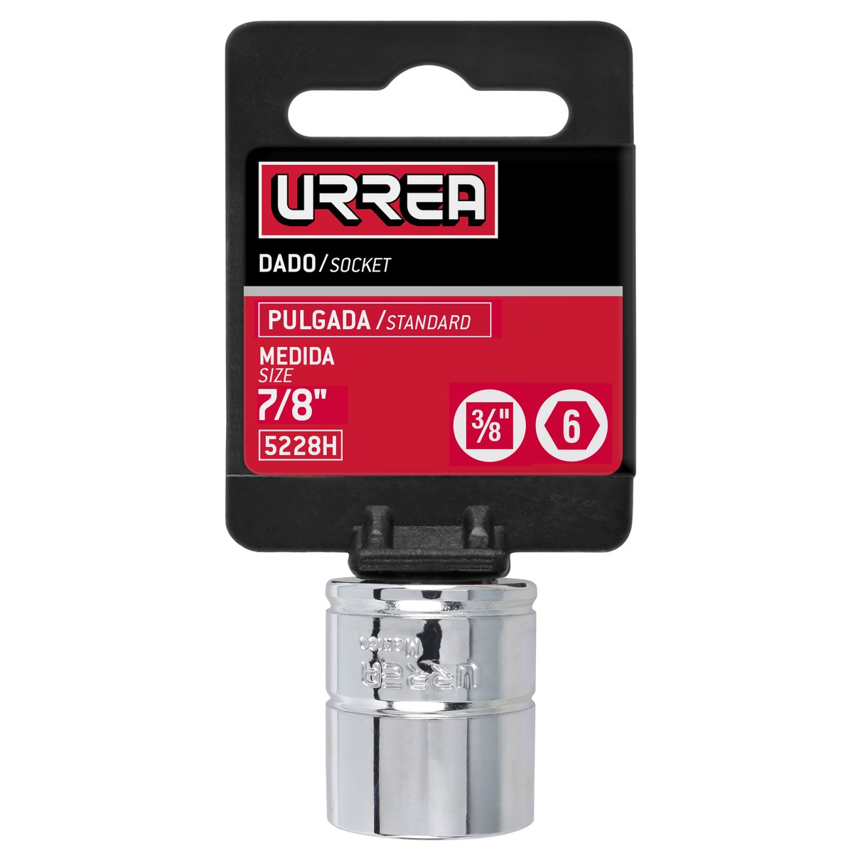 Dado cuadro de 3/8", 6 puntas, en pulgadas, 7/8" Urrea - Imagen 3