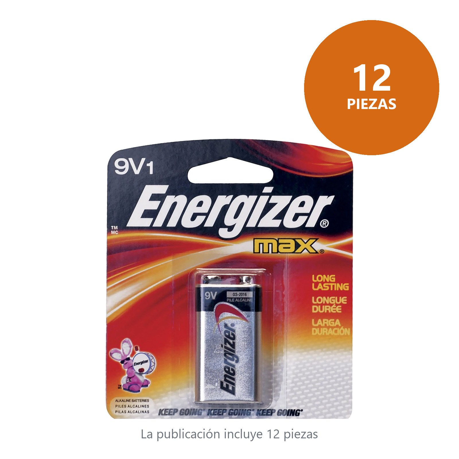 Pila alcalina Energizer® "9V" Surtek - Imagen 2