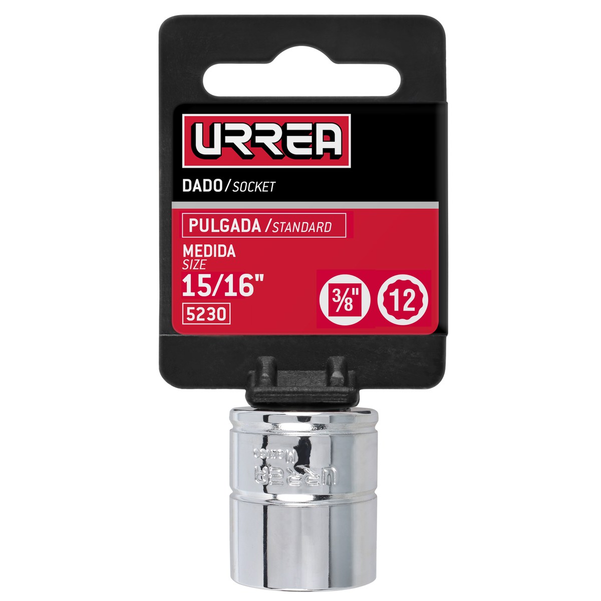 Dado cuadro de 3/8", 12 puntas, en pulgadas, 15/16" Urrea - Imagen 2