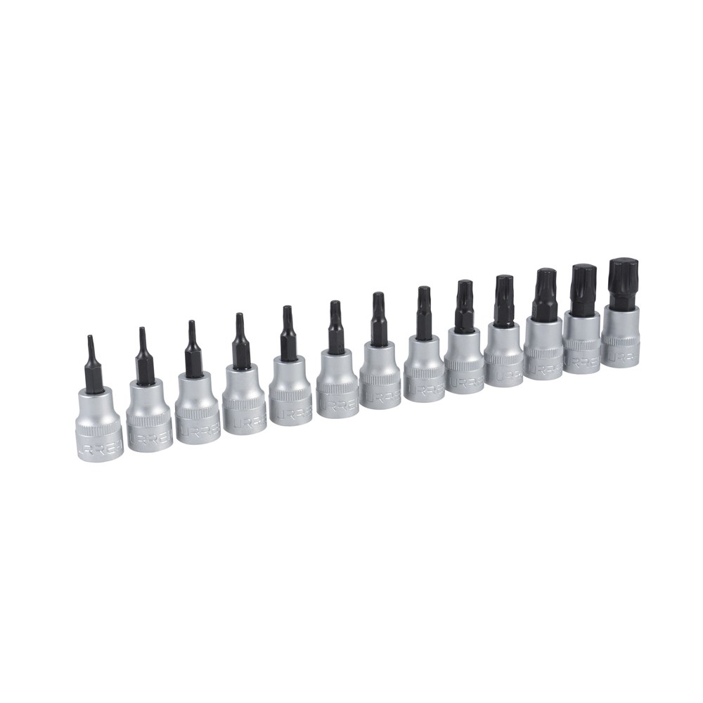 Juego de dados con punta torx tamper proof cuadro de 3/8", 5 puntas, 13 piezas Urrea