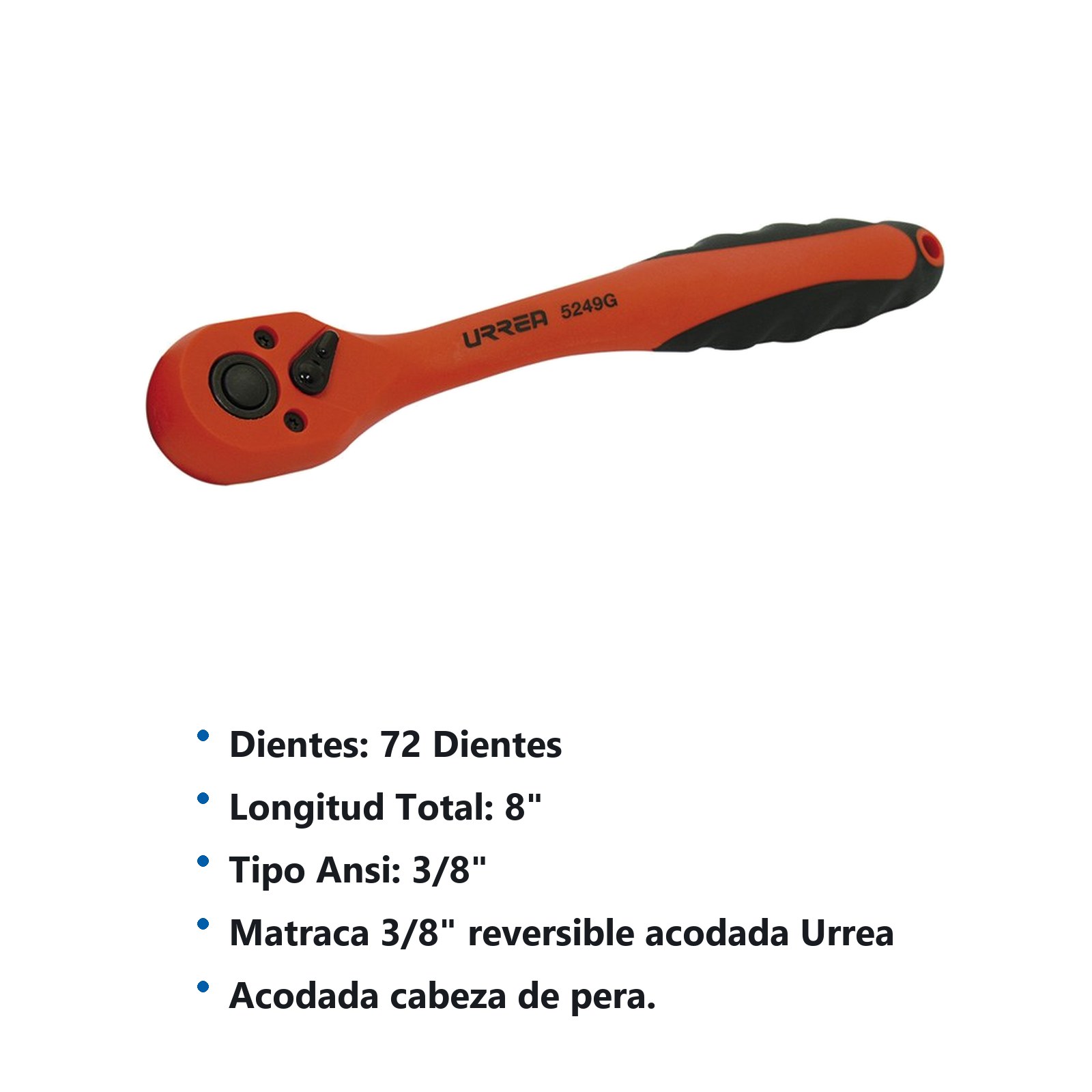 Matraca reversible acodadadas, quick release, para dado cuadro de 3/8" Urrea - Imagen 3