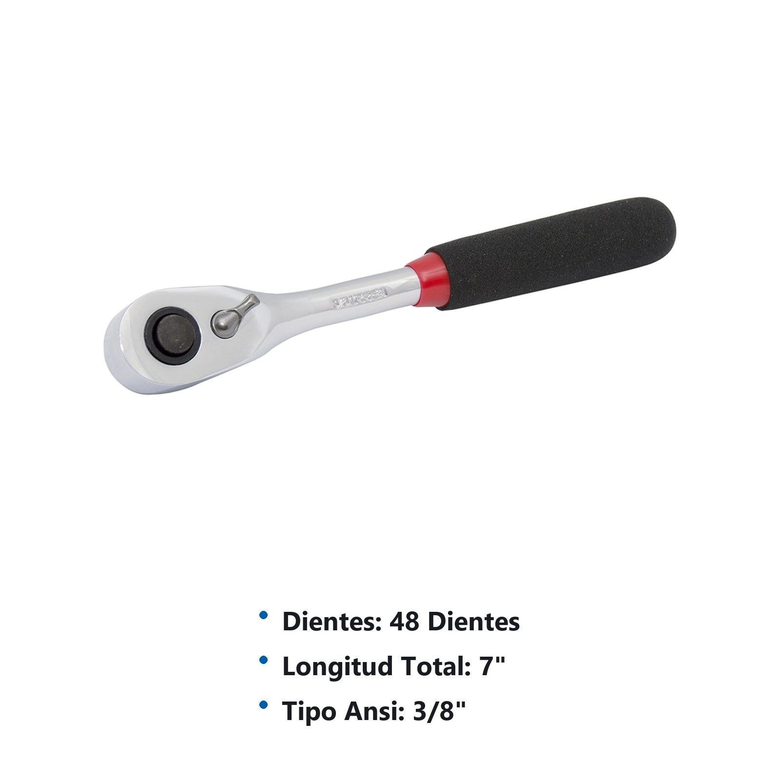 Matraca reversible con mango rubber grip, quick release, para dado cuadro de 3/8" Urrea - Imagen 2