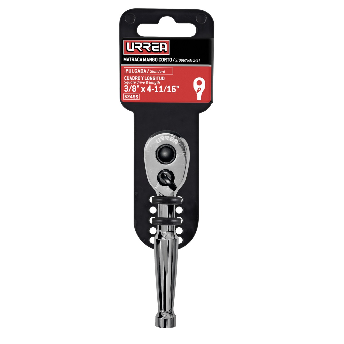 Matraca reversible mango corto, quick release, para dado cuadro de 3/8" Urrea - Imagen 2