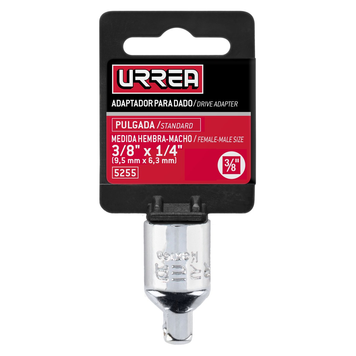 Adaptador para dado cuadro de 3/8" hembra a 1/4" macho Urrea - Imagen 2