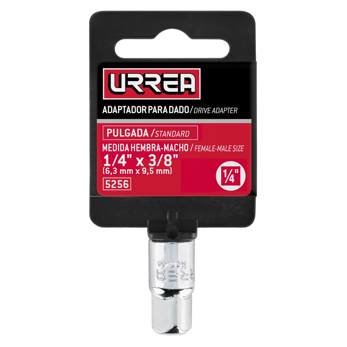 Adaptador para dado cuadro de 1/4" hembra a 3/8" macho Urrea - Imagen 2