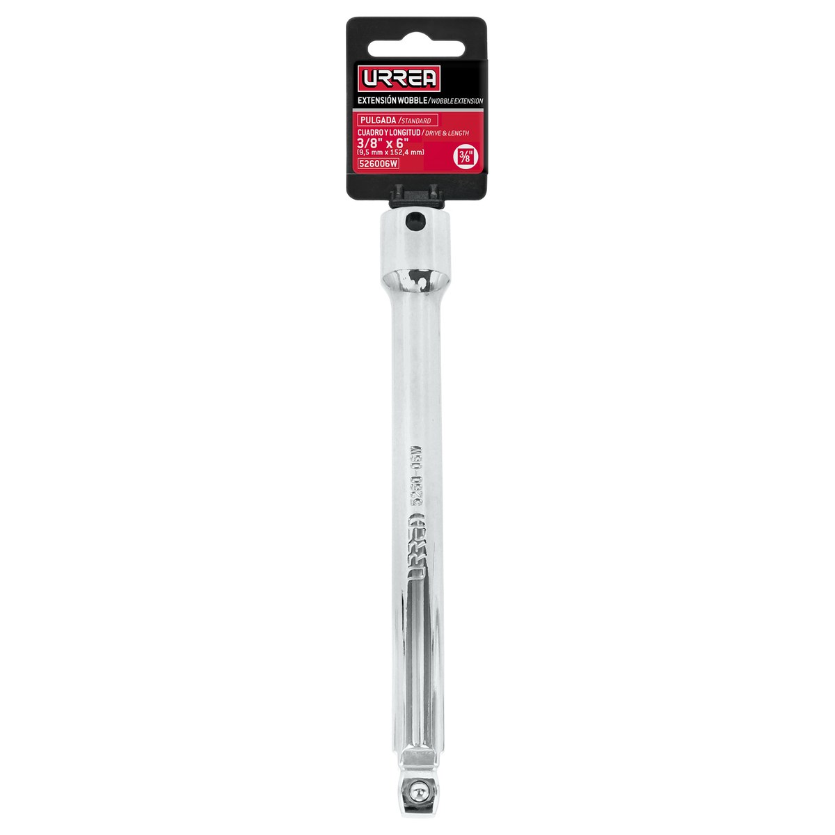 Extensión wobble para dado cuadro de 3/8", 6" Urrea - Imagen 2