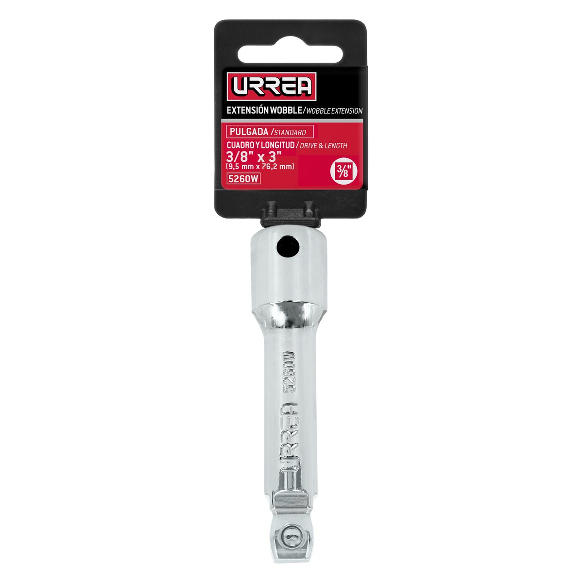 Extensión wobble para dado cuadro de 3/8", 3" Urrea - Imagen 2