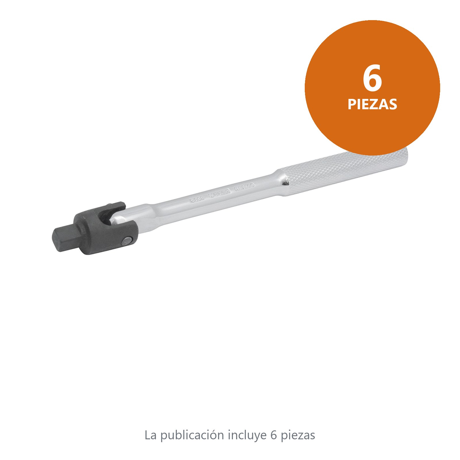 Mango articulado cromado para dado cuadro de 3/8", 7-13/16" Urrea - Imagen 3