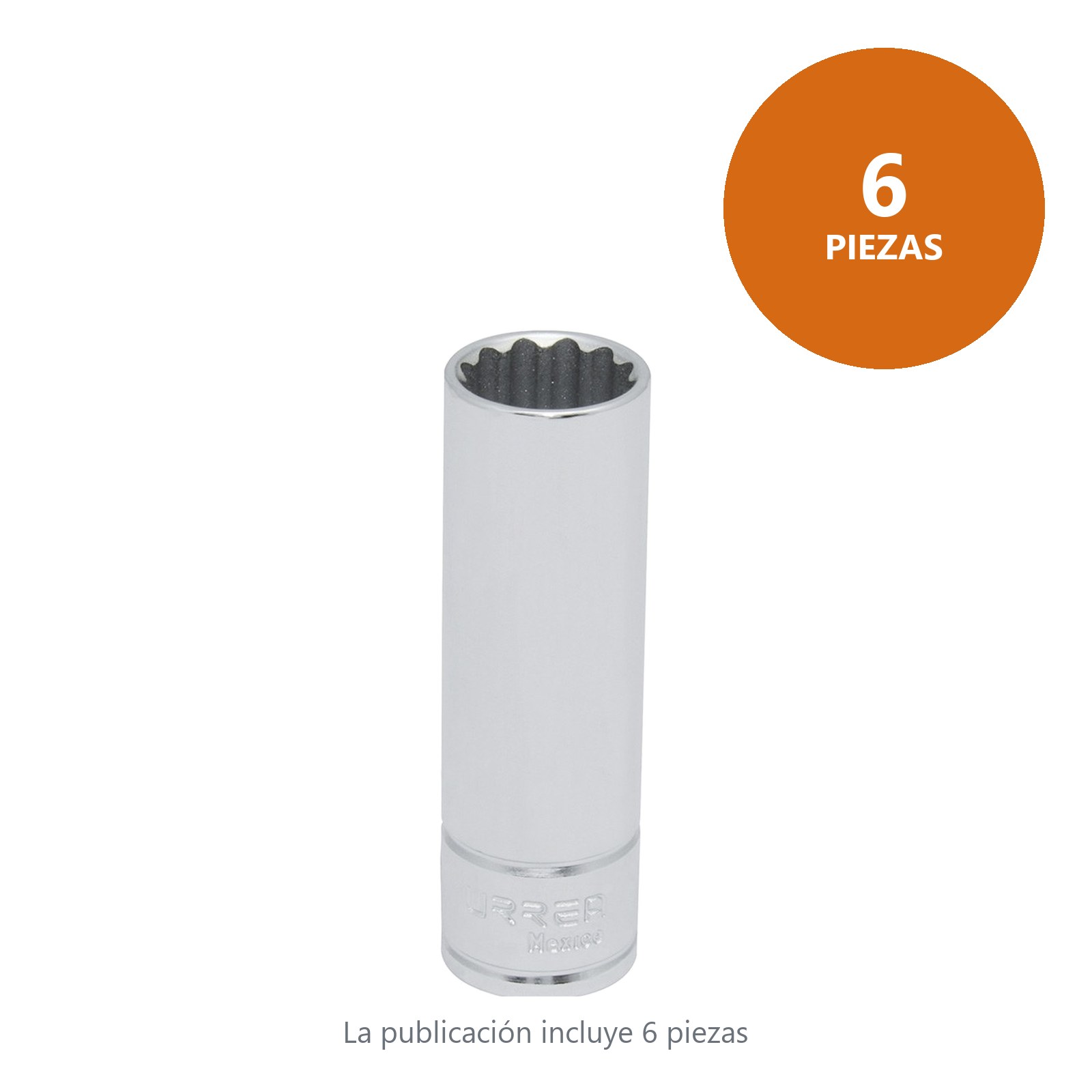 Dado largo cuadro de 1/2", 12 puntas, en pulgadas, 5/8" Urrea - Imagen 2