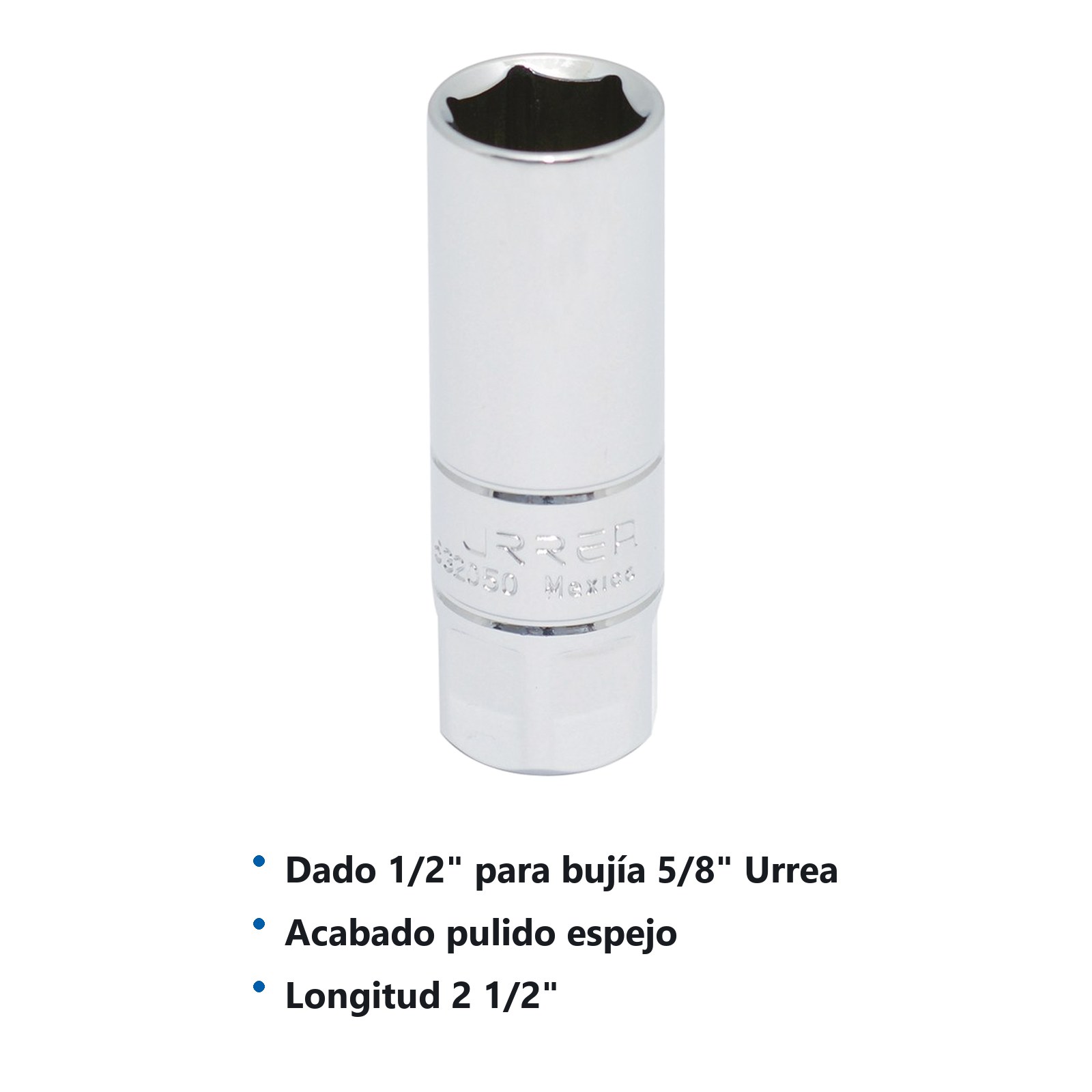 Dado para bujía con neopreno cuadro de 1/2", 5/8" en pulgadas Urrea - Imagen 2