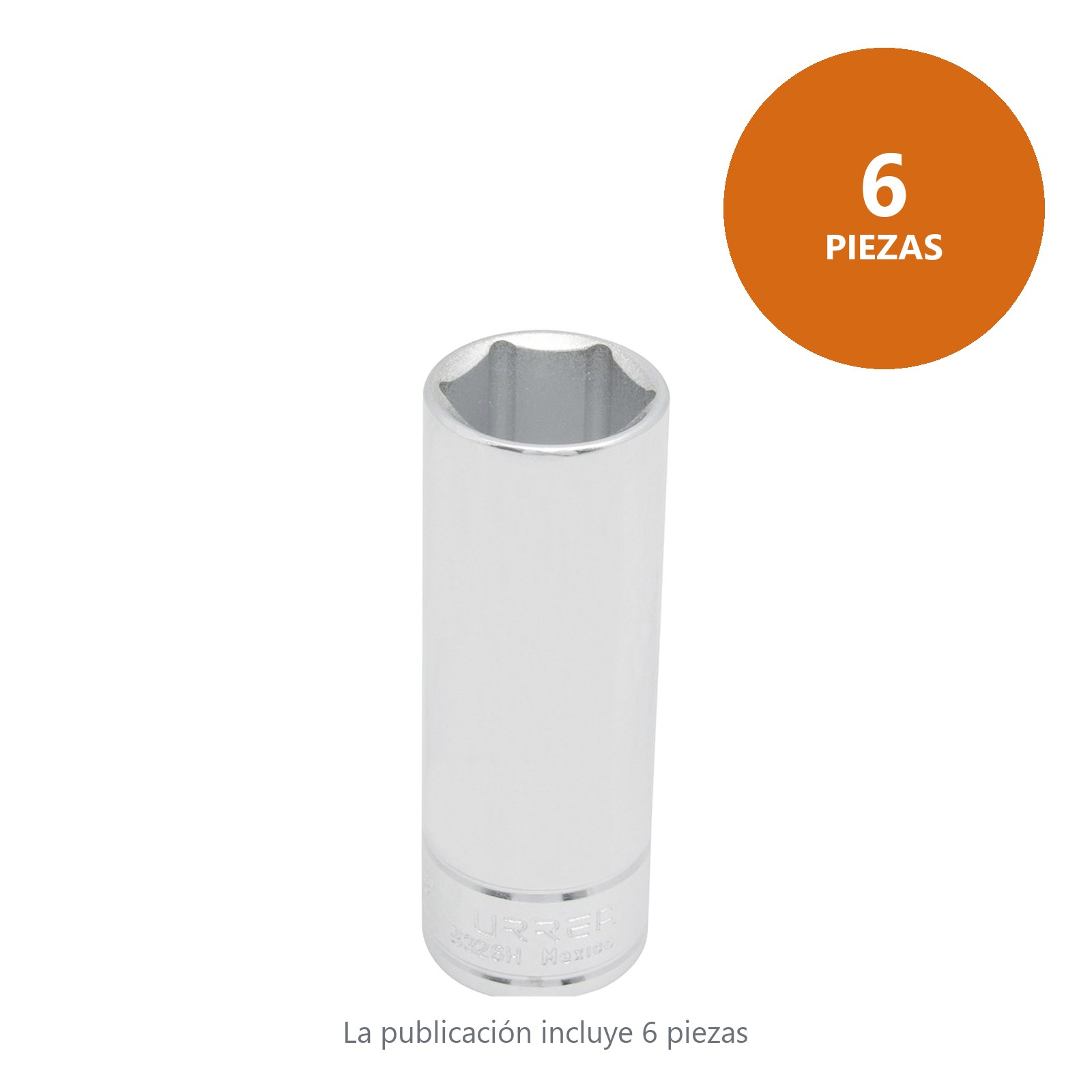Dado largo cuadro de 1/2", 6 puntas, en pulgadas, 1" Urrea - Imagen 3