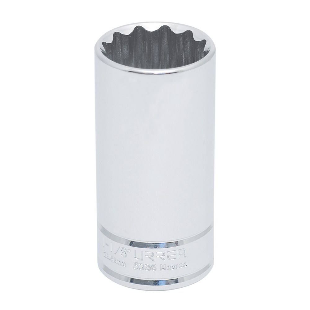 Dado largo cuadro de 1/2", 12 puntas, en pulgadas, 1-1/8" Urrea