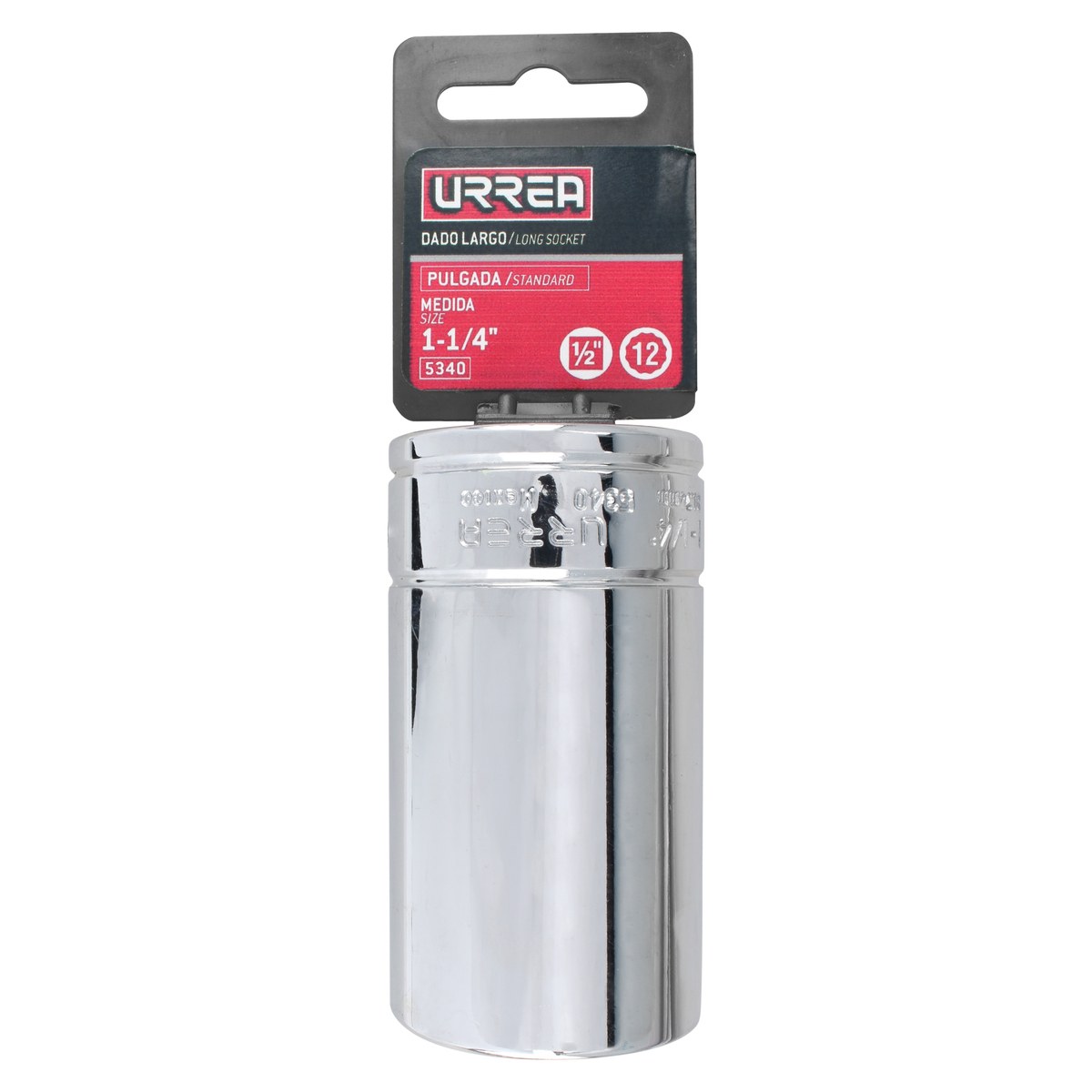 Dado largo cuadro de 1/2", 12 puntas, en pulgadas, 1-1/4" Urrea - Imagen 4