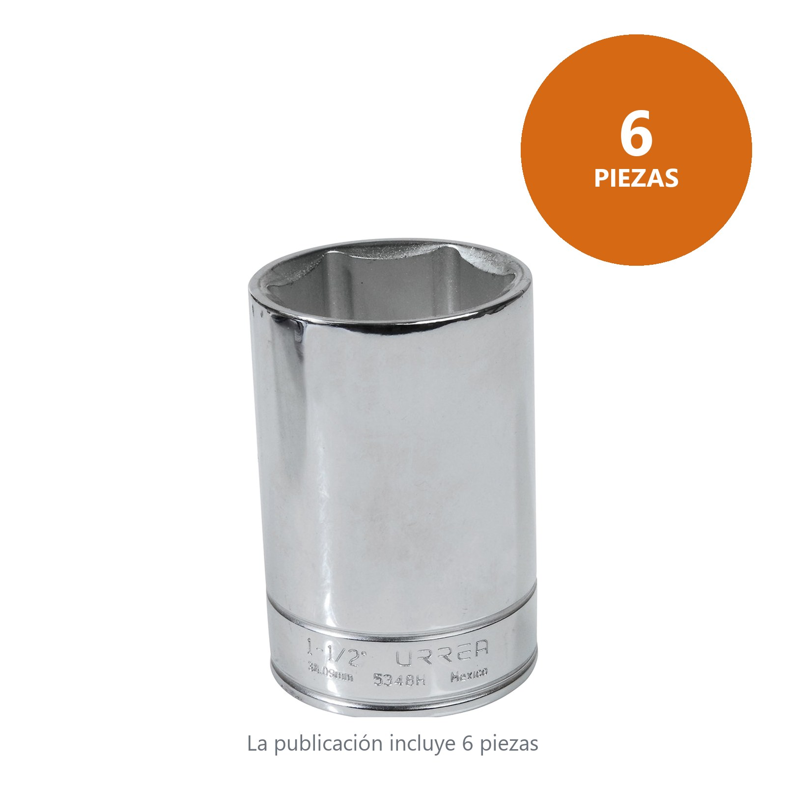 Dado largo cuadro de 1/2", 6 puntas, en pulgadas, 1-1/2" Urrea - Imagen 3