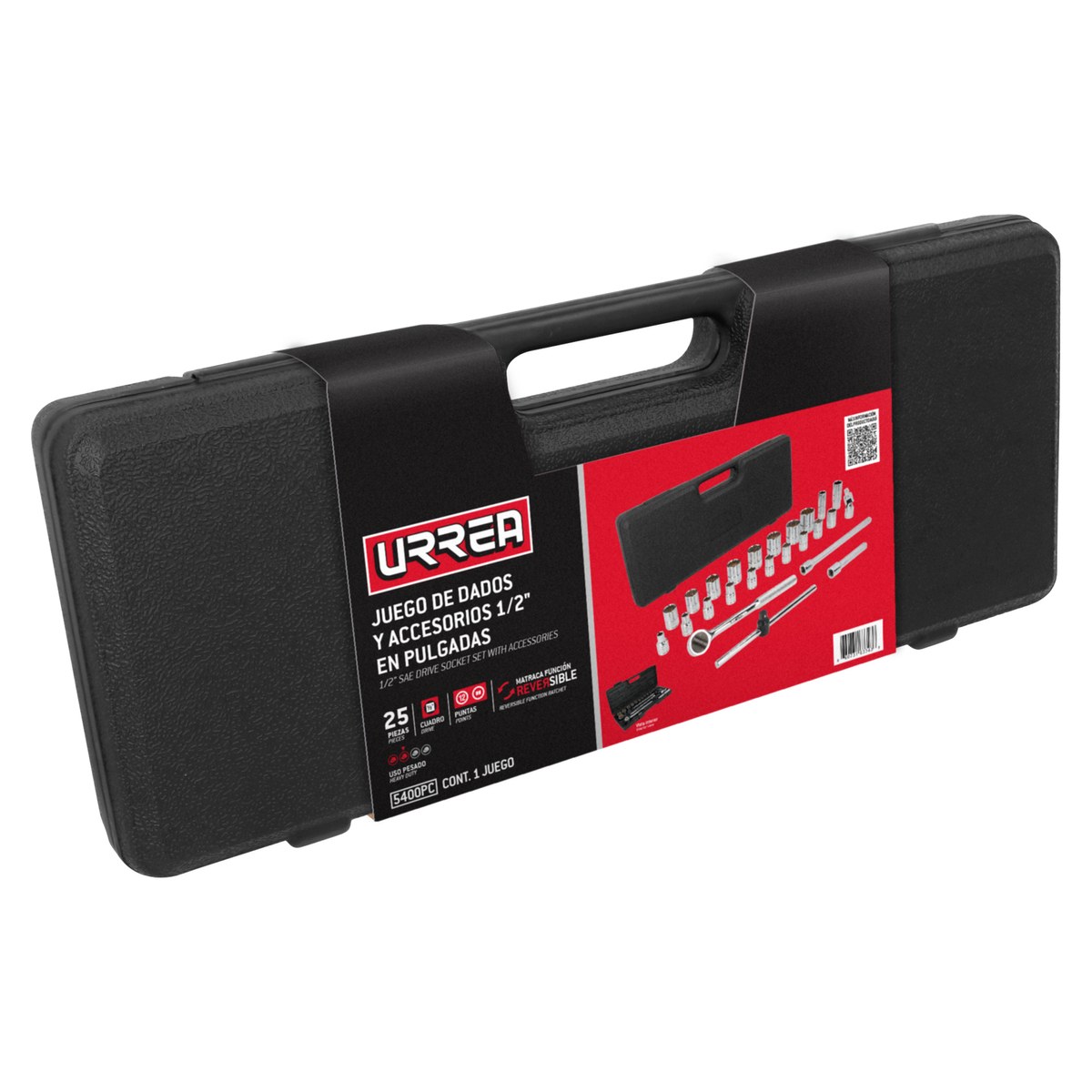Juego de dados y accesorios cuadro de 1/2" en pulgadas, 25 piezas Urrea - Imagen 3