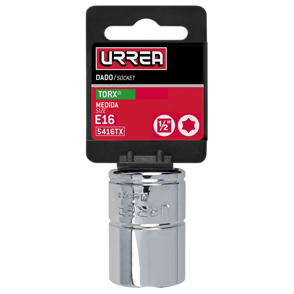 Dado torx hembra cuadro de 1/2", E16 Urrea - Imagen 2