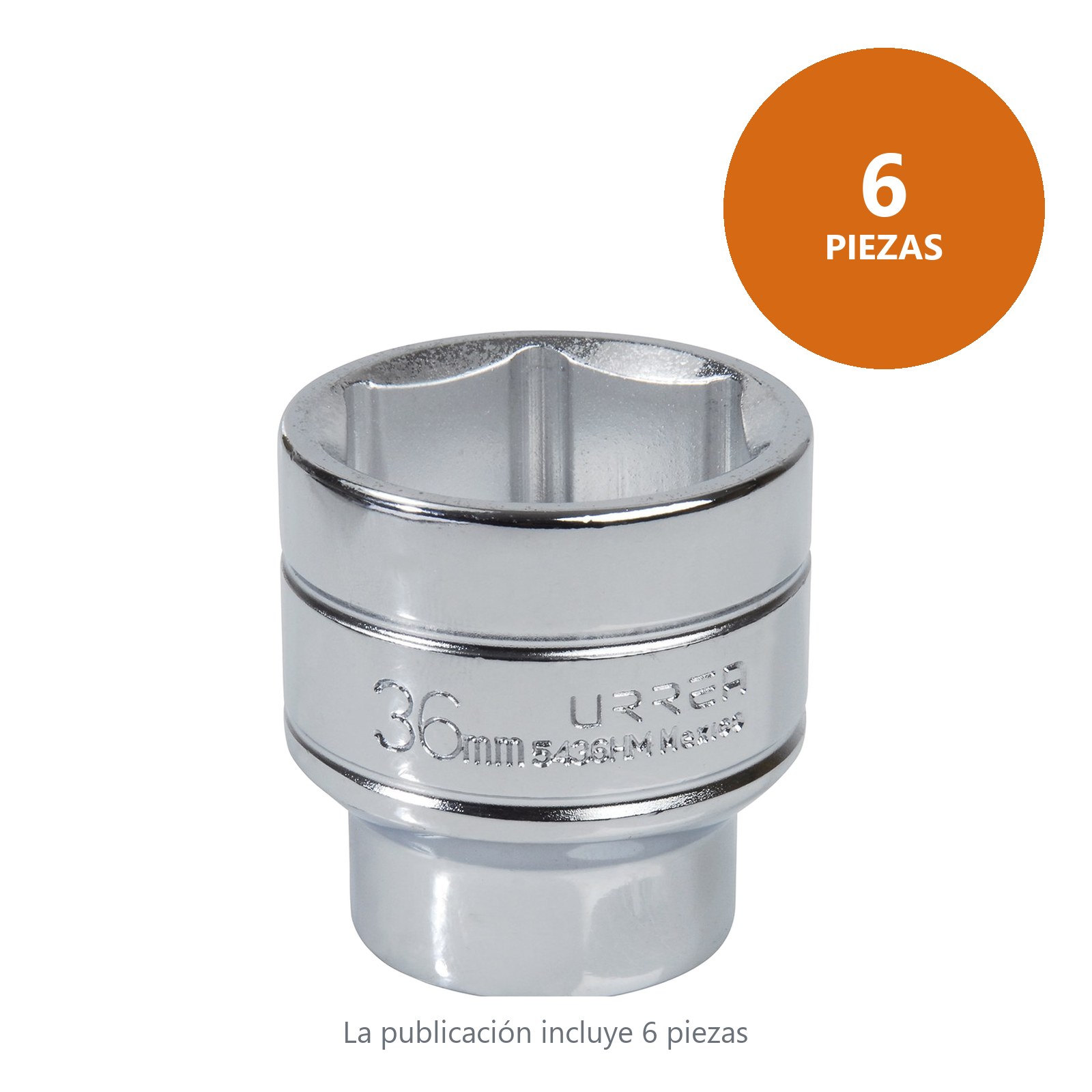 Dado cuadro de 1/2", 6 puntas, métrico, 36 mm Urrea - Imagen 3