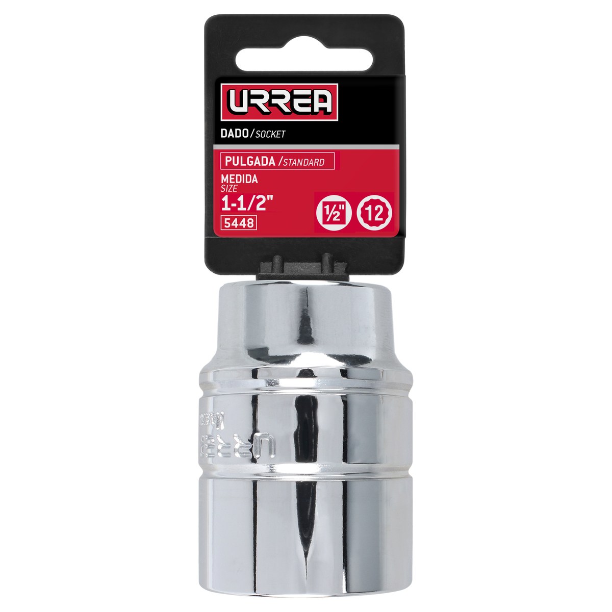 Dado cuadro de 1/2", 12 puntas, en pulgadas, 1-1/2" Urrea - Imagen 2