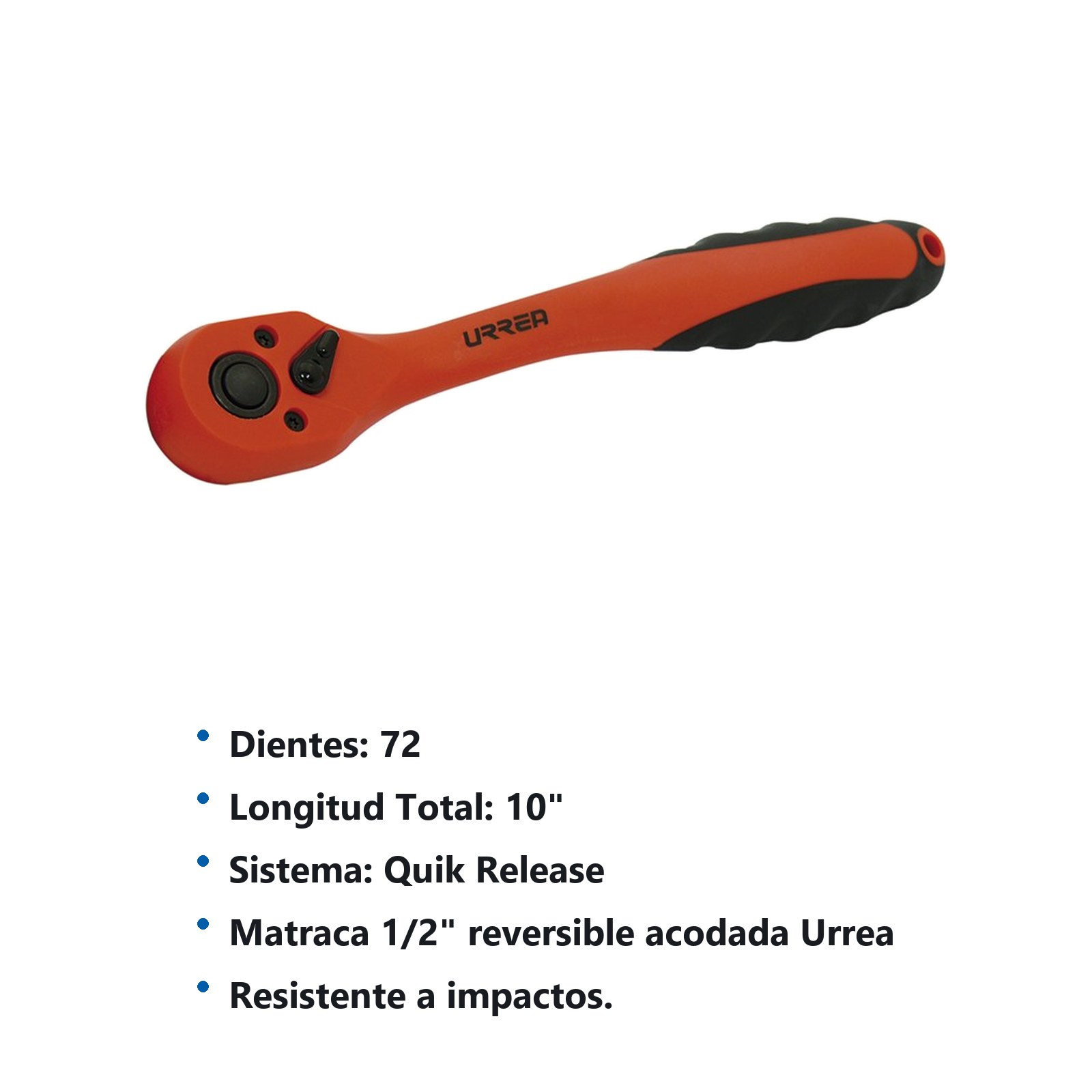 Matraca reversible acodadadas, quick release, para dado cuadro de 1/2" Urrea - Imagen 3