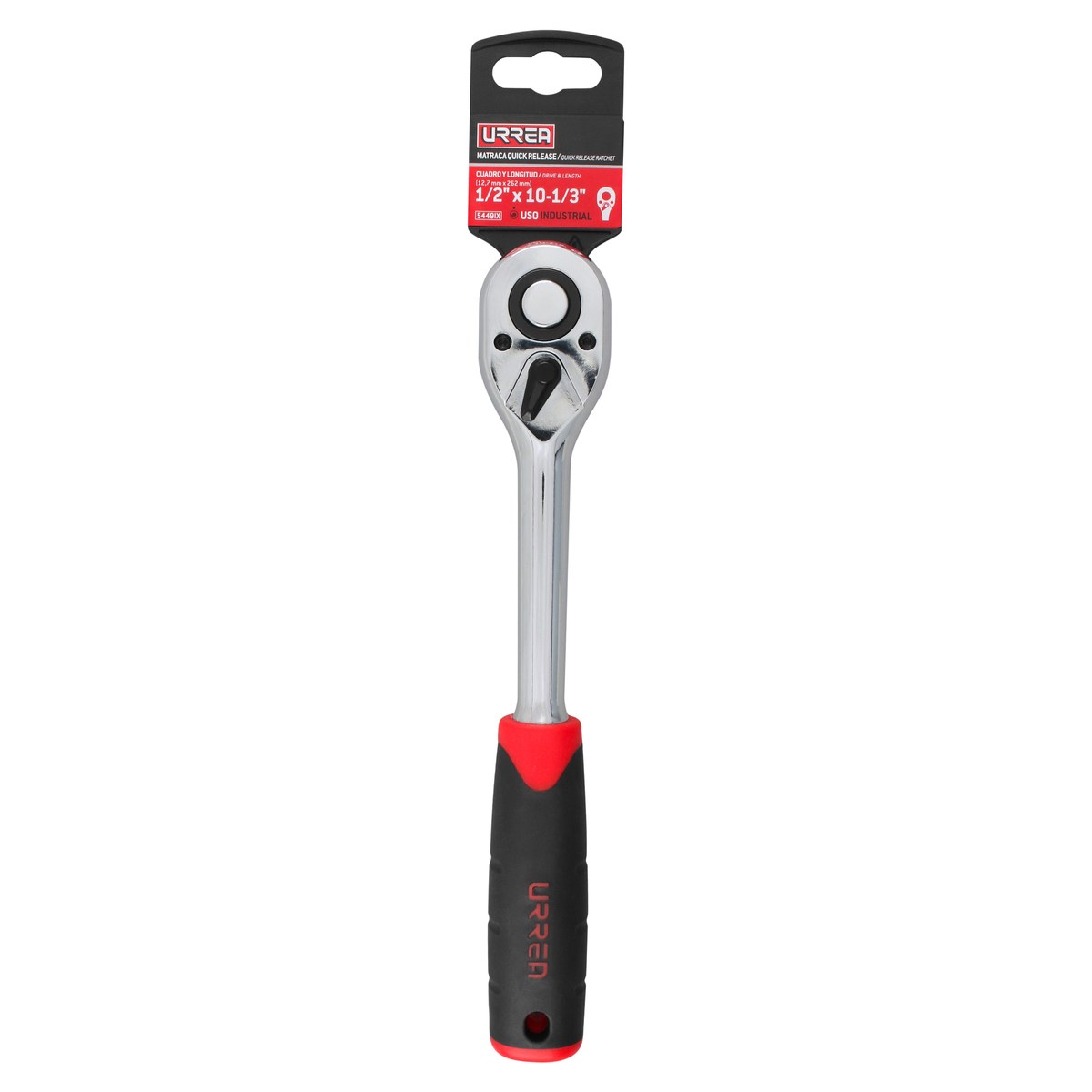 Matraca reversible con mango bimaterial, quick release, para dado cuadro de 1/2" Urrea - Imagen 2