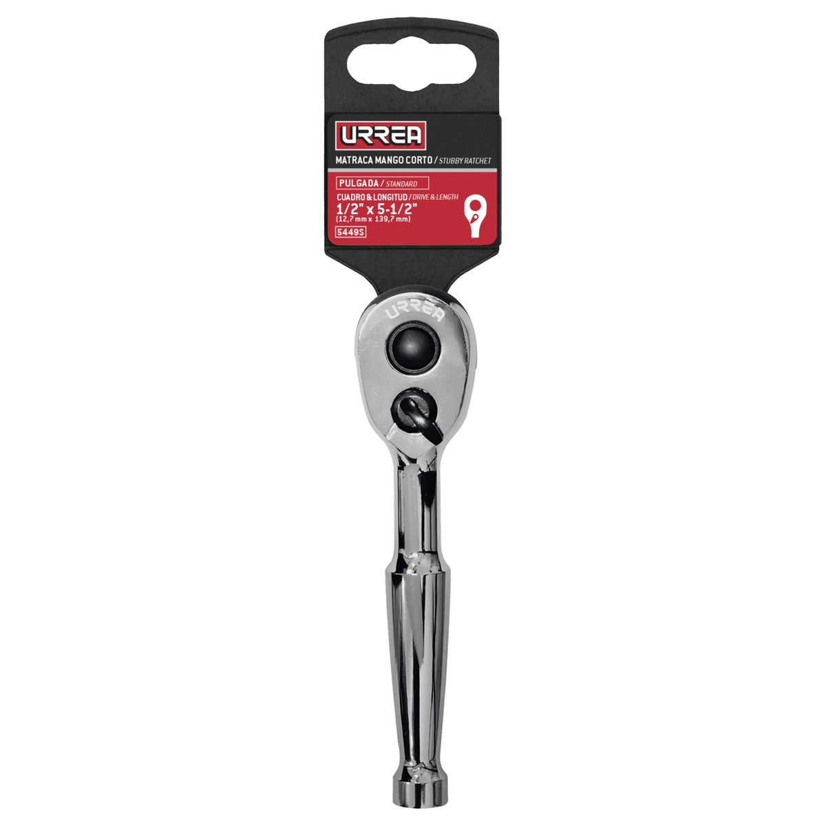 Matraca reversible mango corto, quick release, para dado cuadro de 1/2" Urrea - Imagen 2