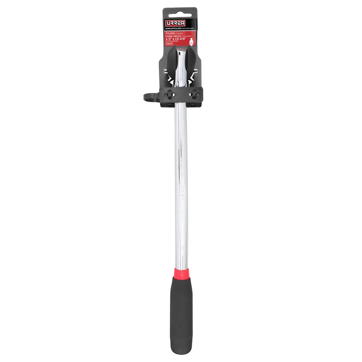 Mango articulado con mango rubber grip para dado cuadro de 1/2", 15-3/4" Urrea - Imagen 2