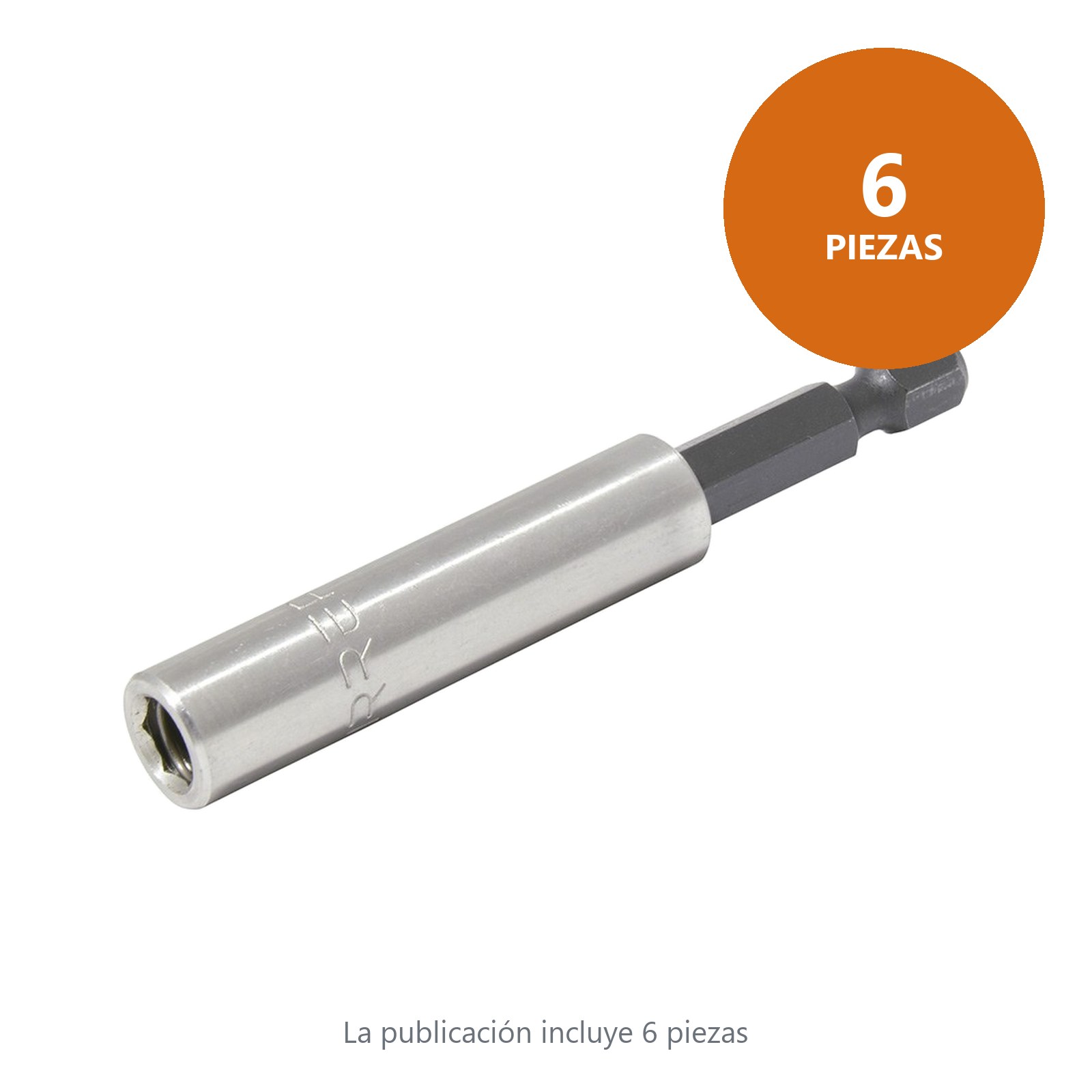 Adaptador con anillo de retención para puntas hexágono de 1/4", 2-15/16" 6 piezas Urrea - Imagen 2