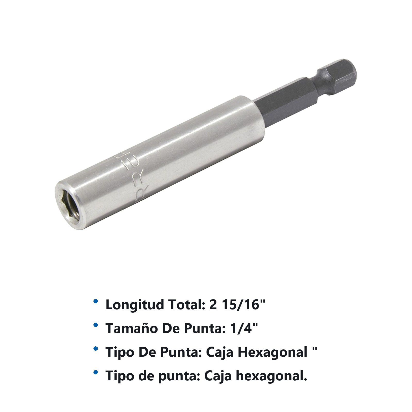 Adaptador con anillo de retención para puntas hexágono de 1/4", 2-15/16" 6 piezas Urrea - Imagen 3