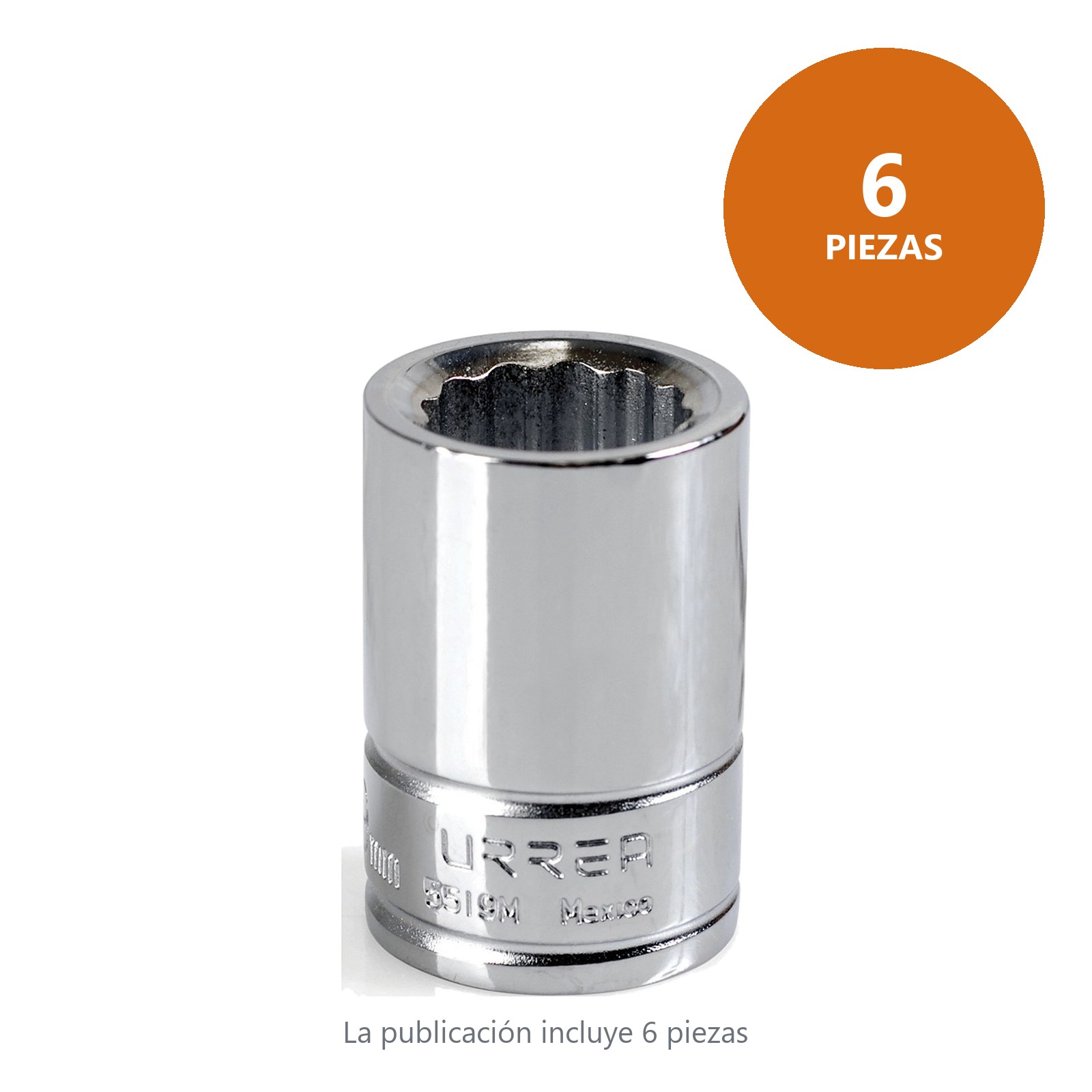 Dado cuadro de 3/4", 12 puntas, métrico, 19 mm Urrea - Imagen 3