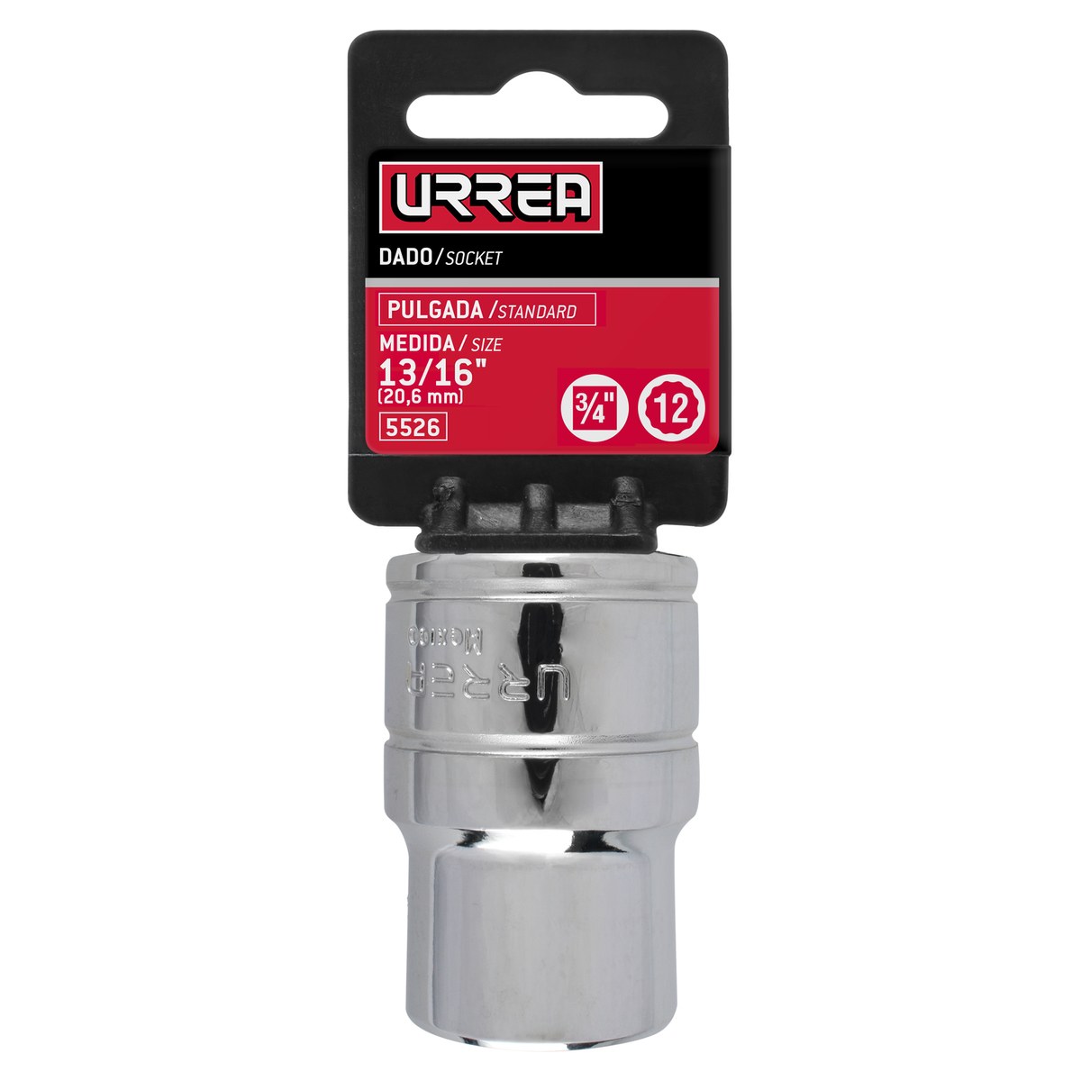 Dado cuadro de 3/4", 12 puntas, en pulgadas, 13/16" Urrea - Imagen 2